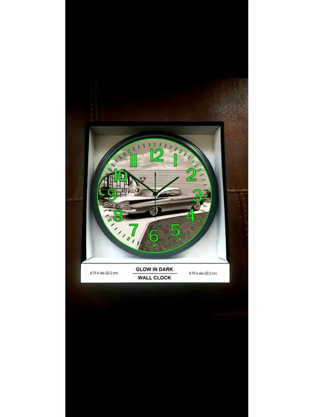 Impala Glow in the Dark Wall Clock Chevy 59 Impala Garage Shop Wall Clock NEW!